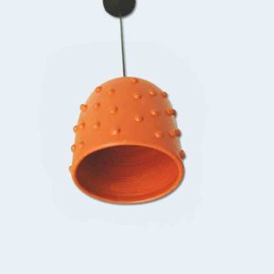 pottery pendant light. clay light - Image 3