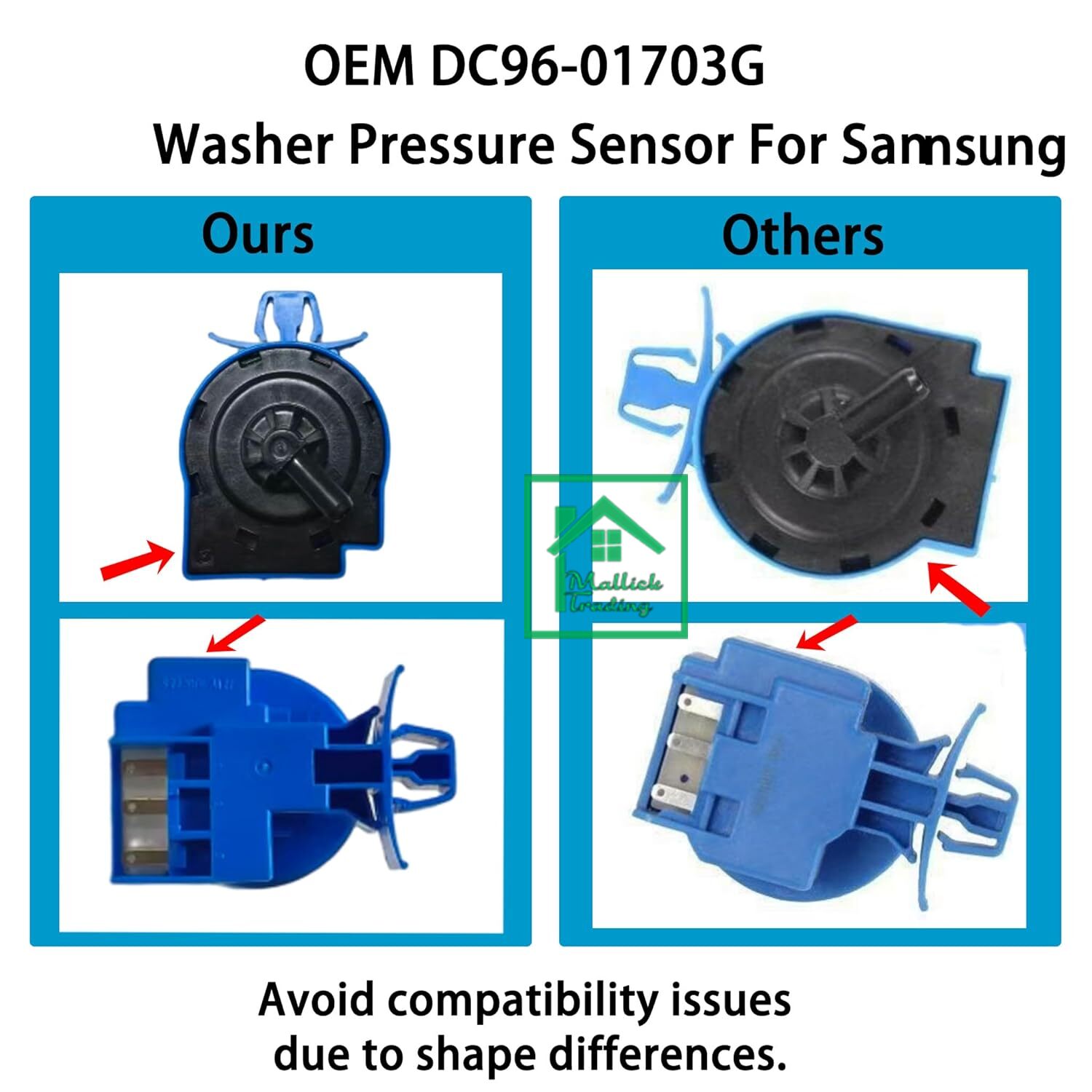 Washing Machine Pressure Sensor. Water level pressure switch DC96-01703G Water level Sensor. Samsung - Image 4