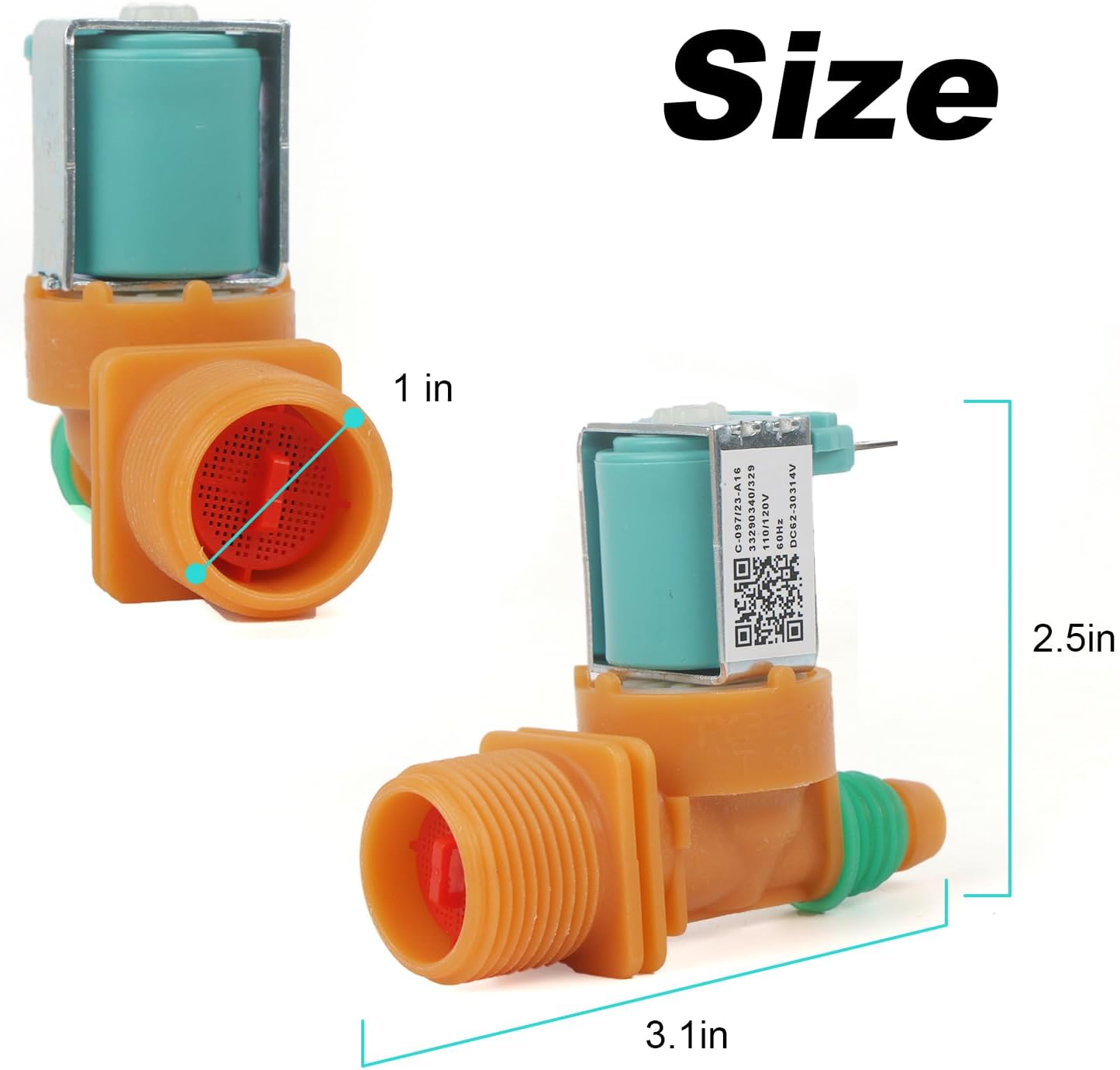 Samsung Water inlet Valve 2 Way. Washing Machine Water inlet valve. Solenoid Valve DC62-30314Q - Image 3