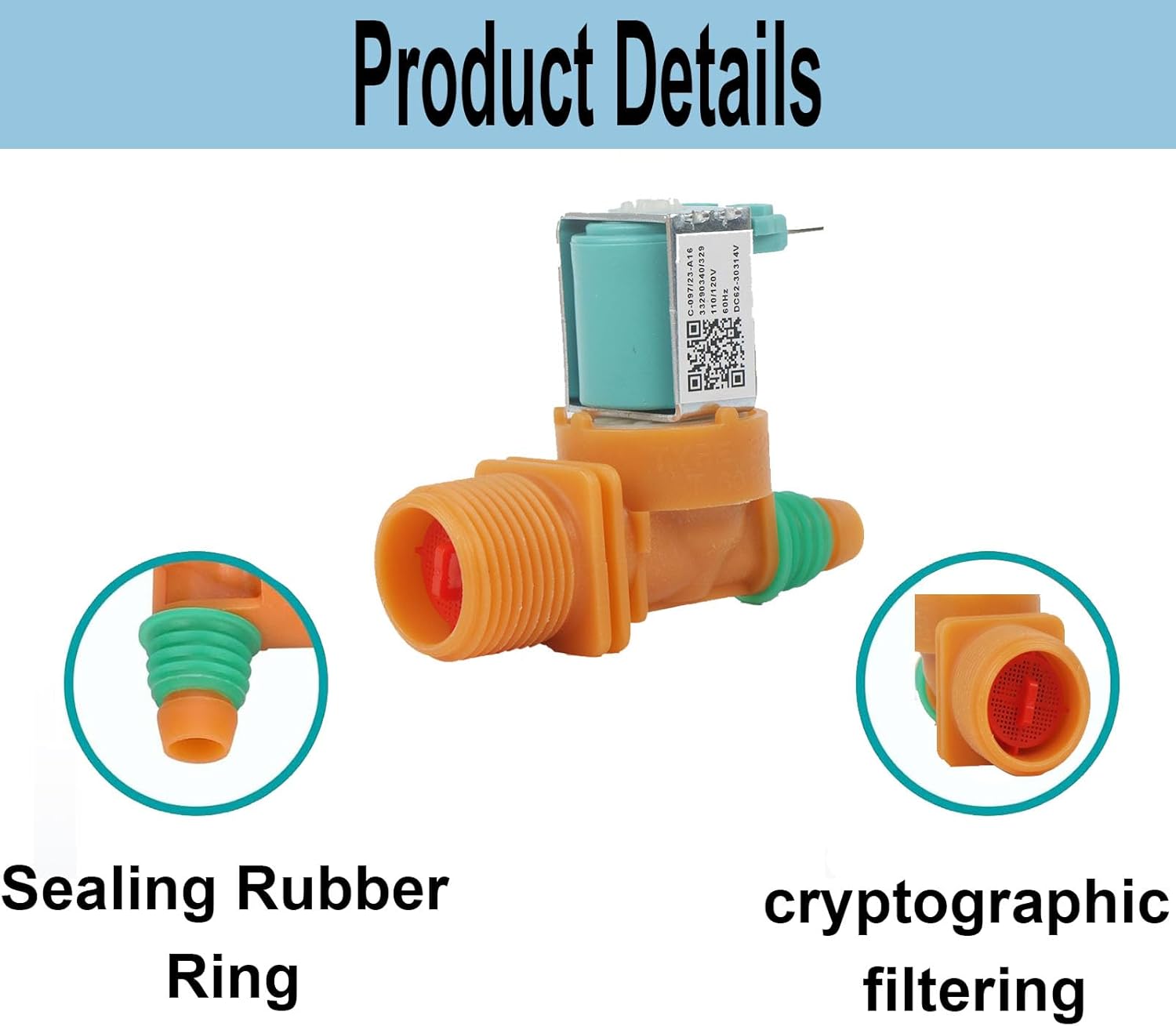 Samsung Water inlet Valve 2 Way. Washing Machine Water inlet valve. Solenoid Valve DC62-30314Q - Image 4